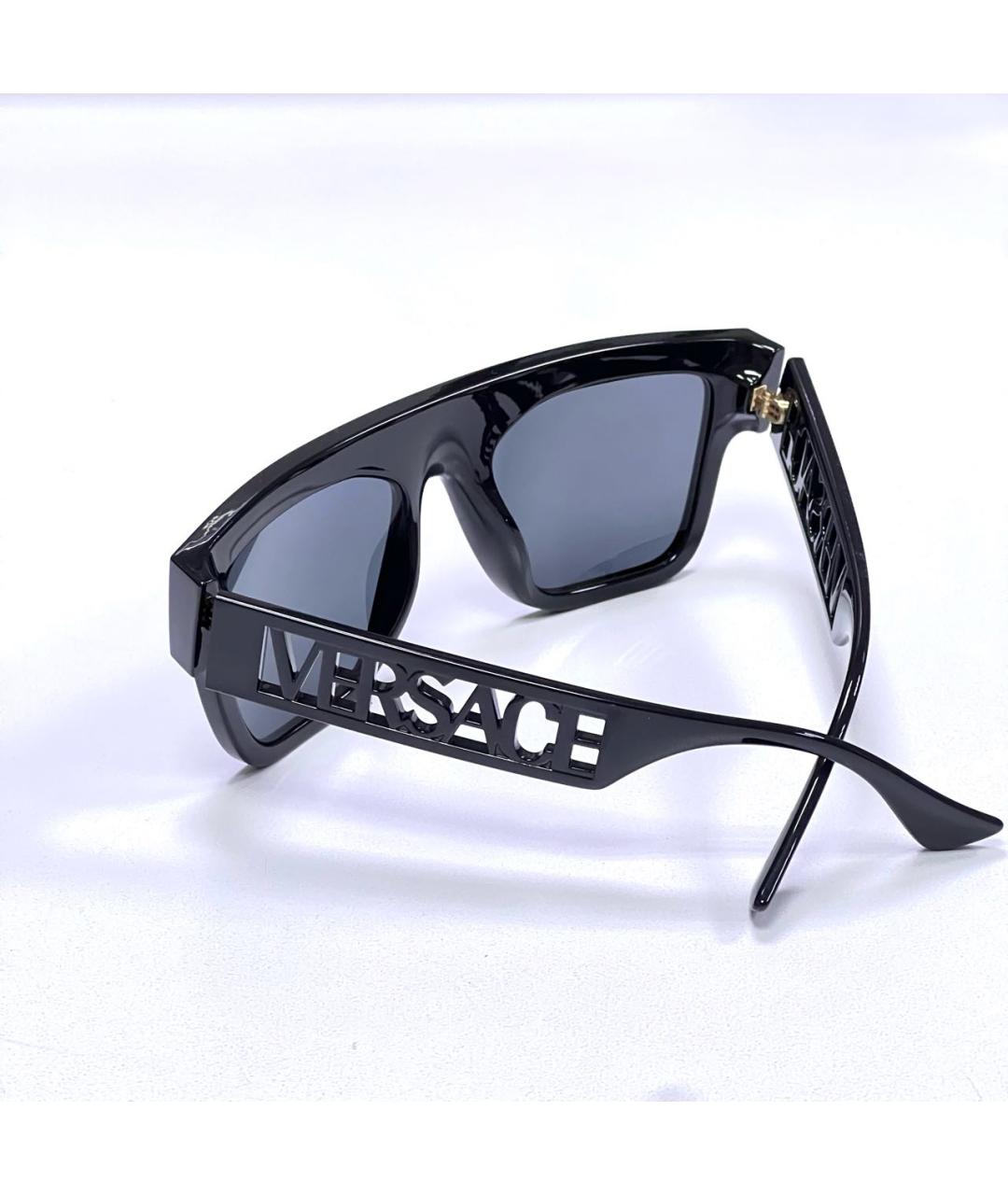 VERSACE Черные пластиковые солнцезащитные очки, фото 8