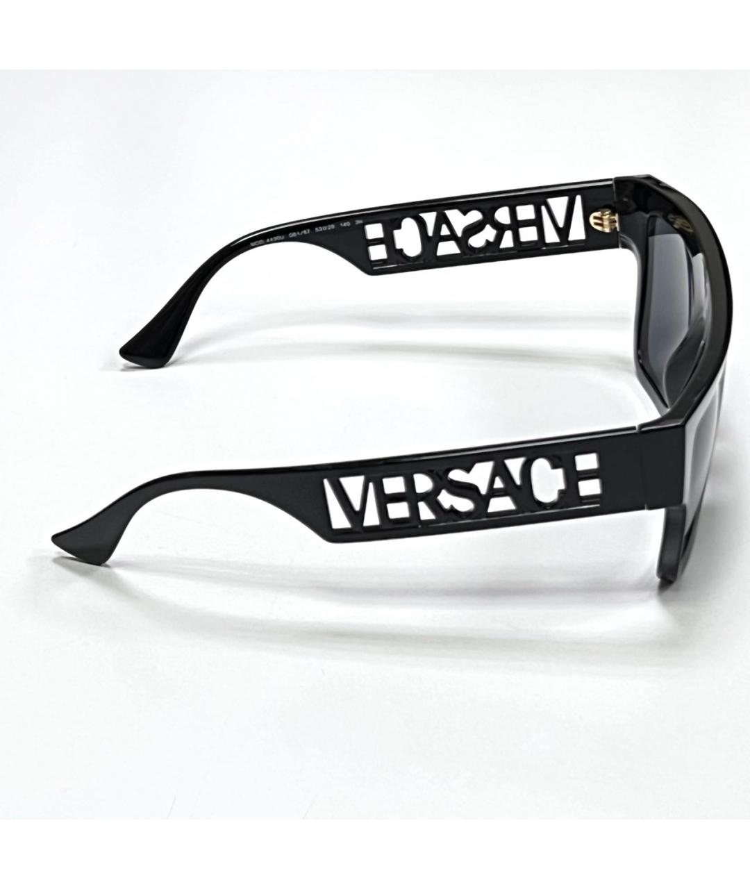 VERSACE Черные пластиковые солнцезащитные очки, фото 3