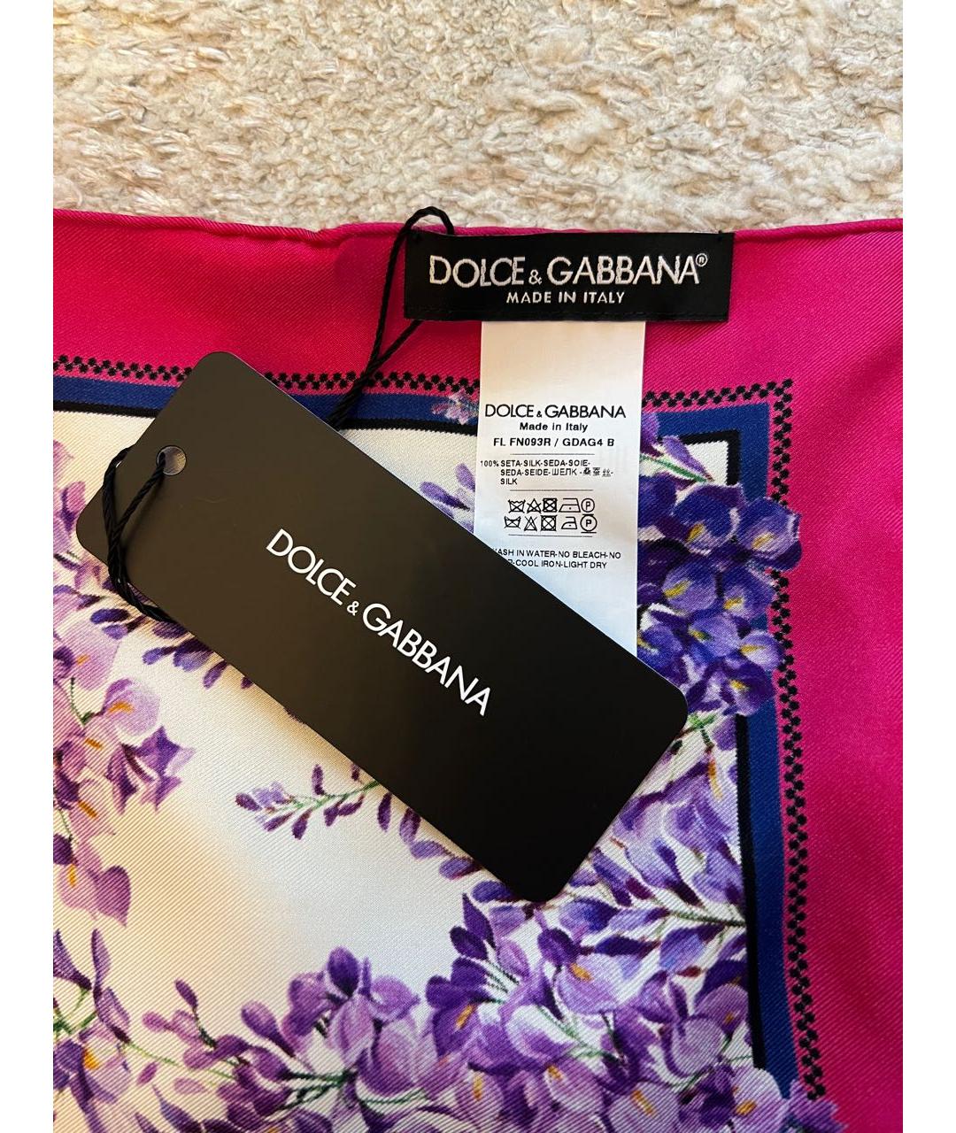 DOLCE&GABBANA Мульти шелковый платок, фото 3