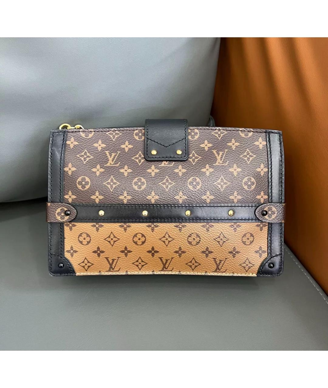 LOUIS VUITTON Коричневая кожаная сумка через плечо, фото 3