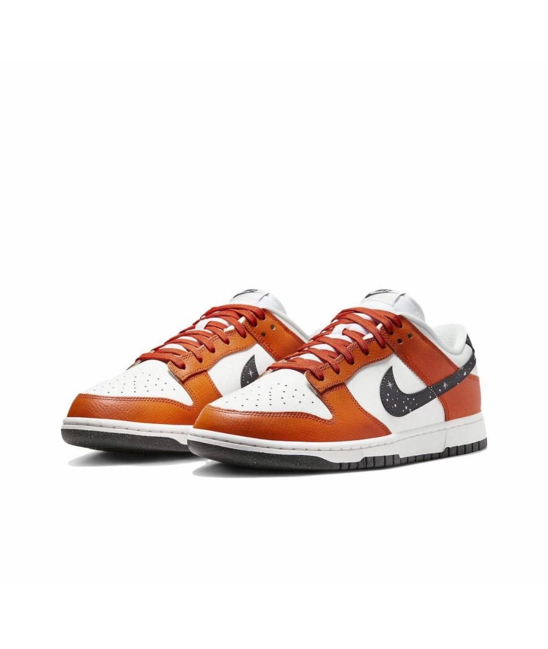 NIKE Оранжевое кожаные низкие кроссовки / кеды, фото 2