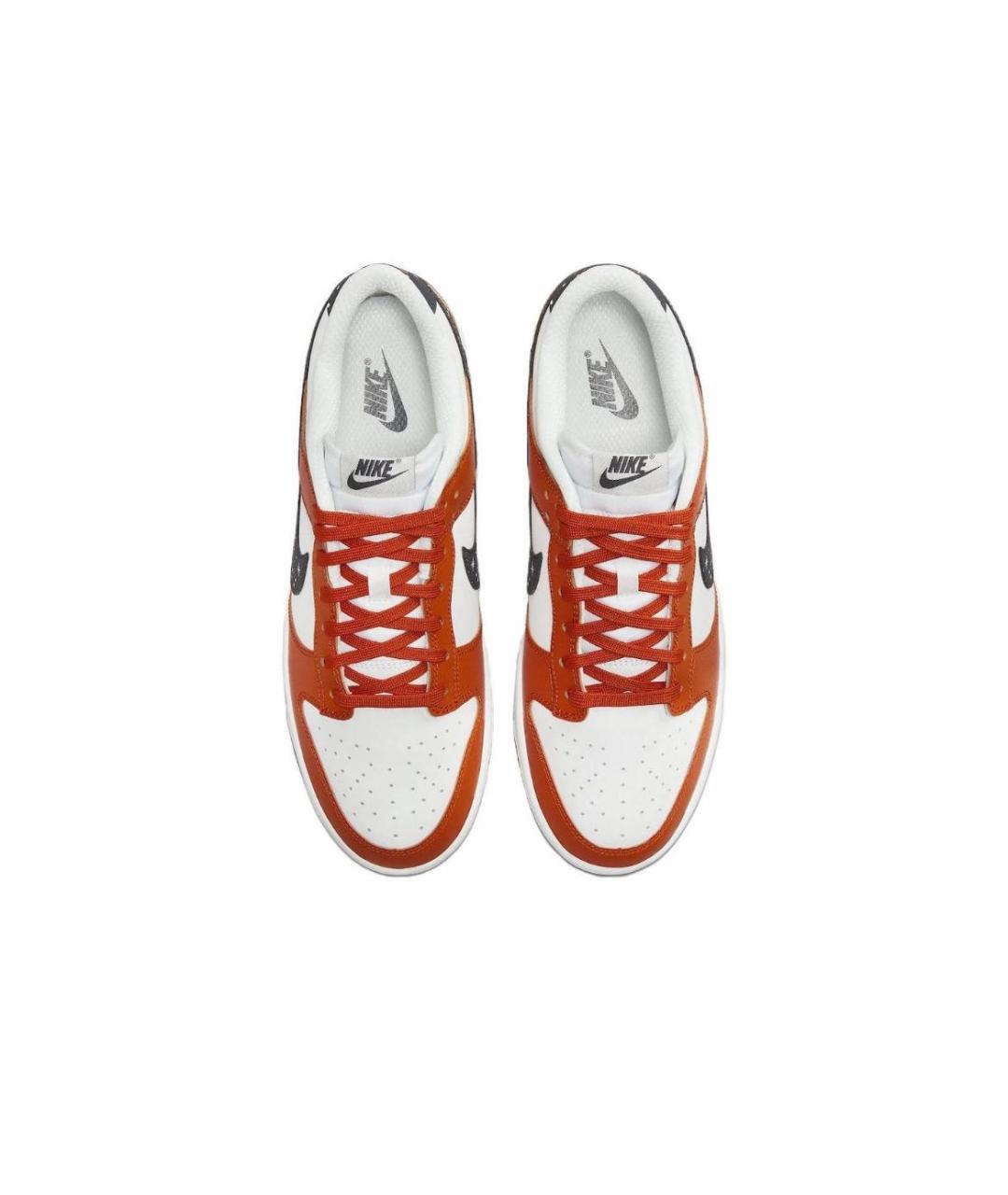 NIKE Оранжевое кожаные низкие кроссовки / кеды, фото 3