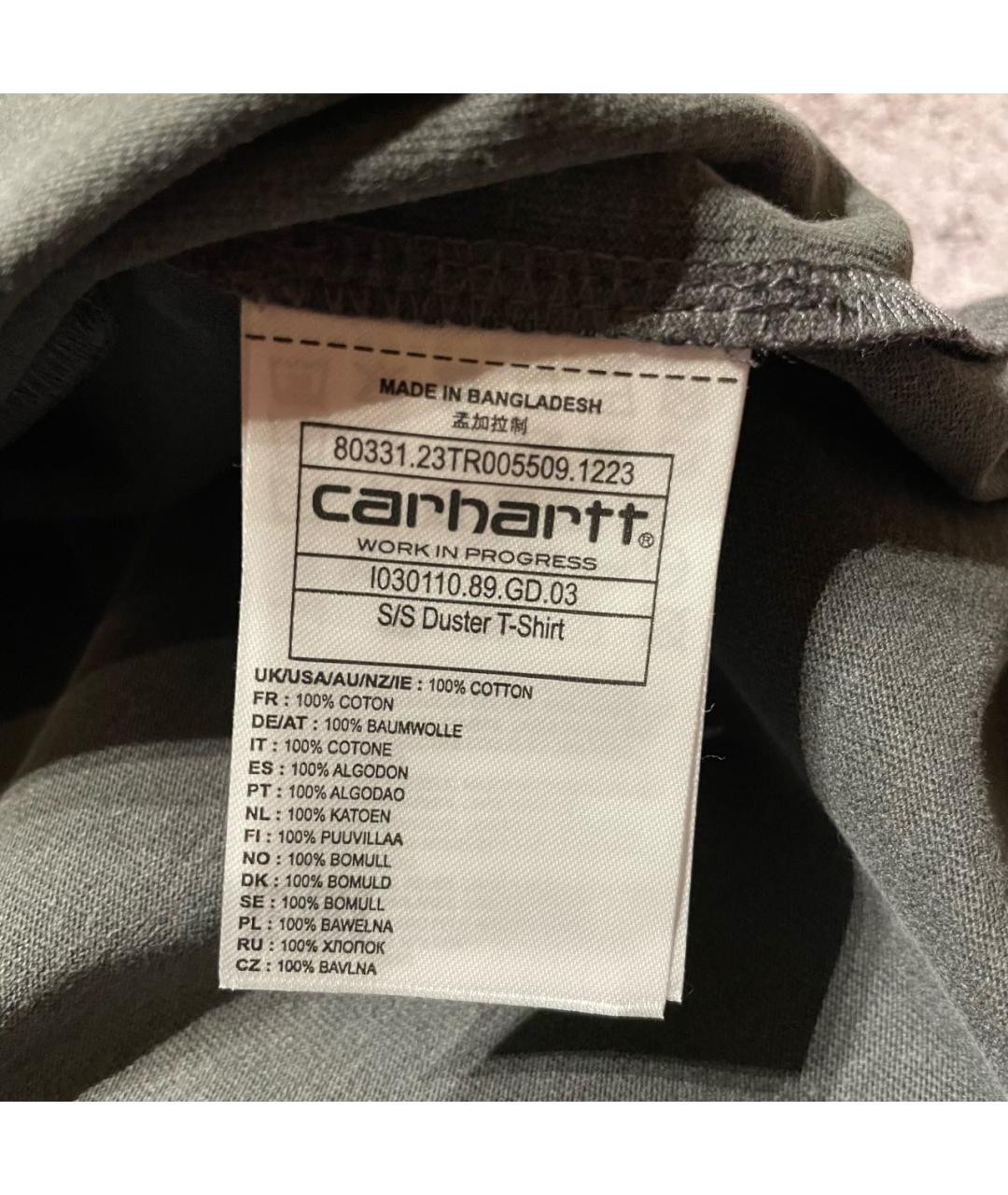 CARHARTT Серая хлопковая футболка, фото 7