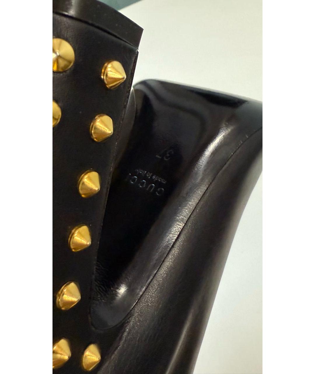 GUCCI Черные кожаные сапоги, фото 5