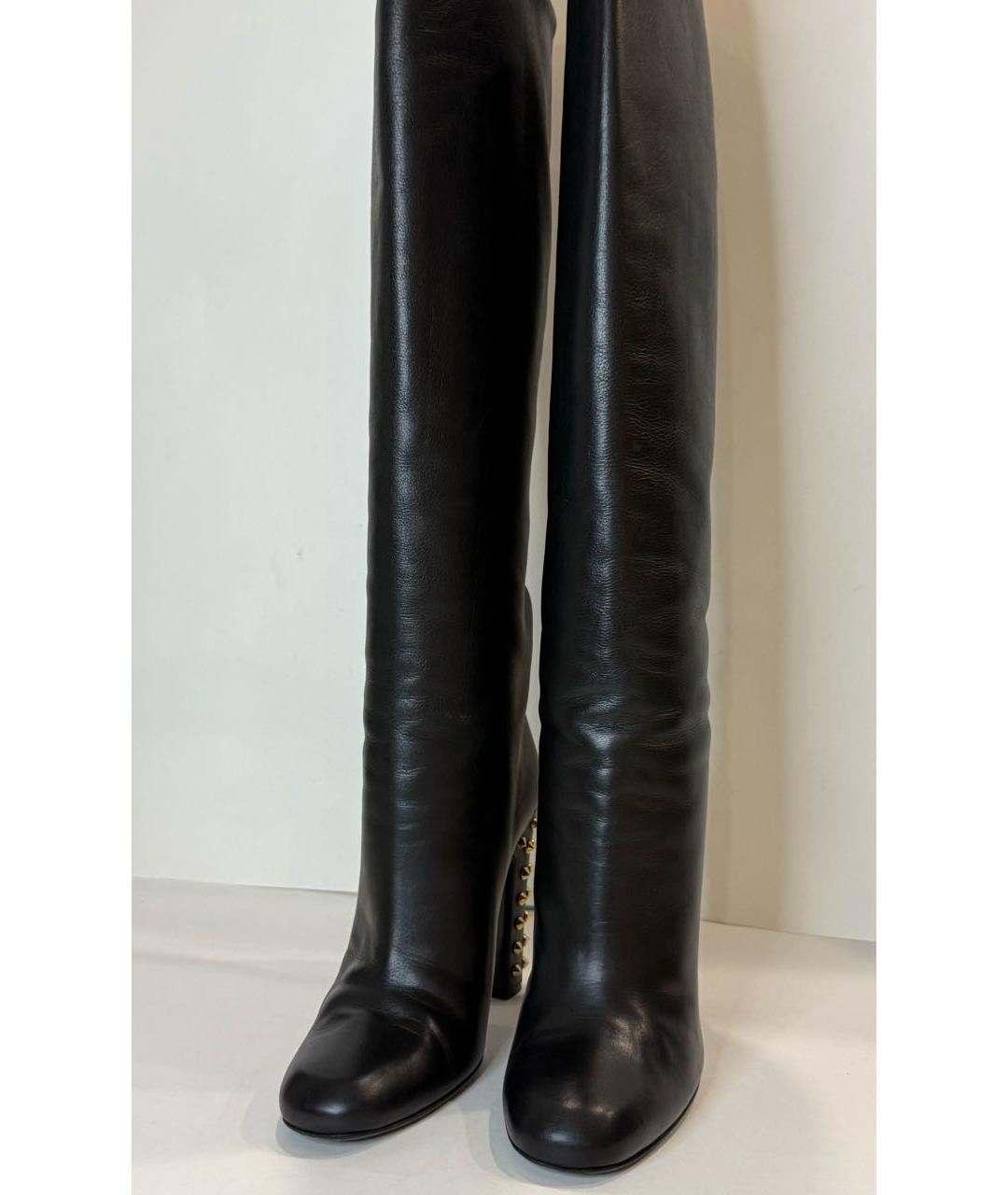GUCCI Черные кожаные сапоги, фото 3