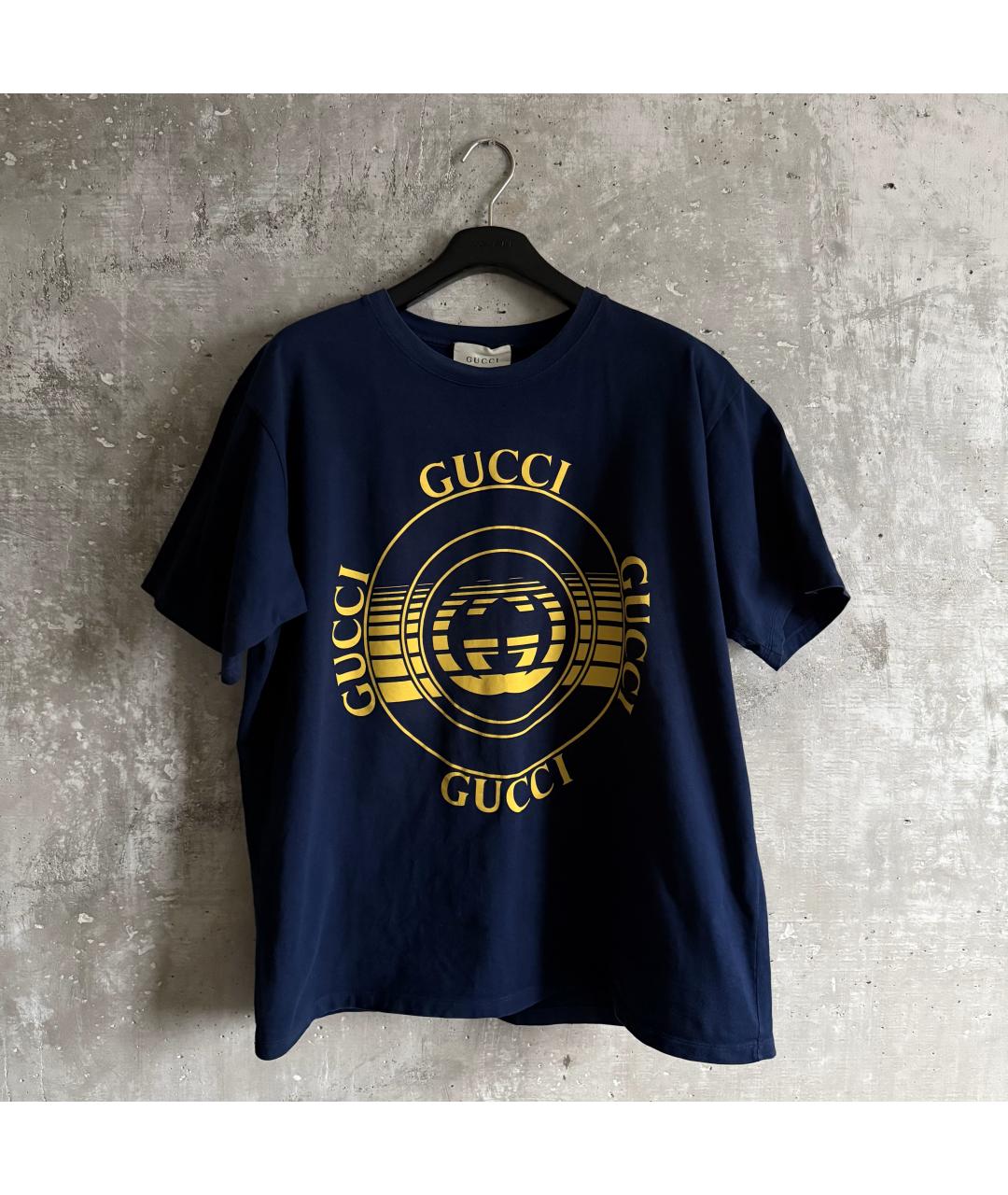 GUCCI Синяя хлопковая футболка, фото 9