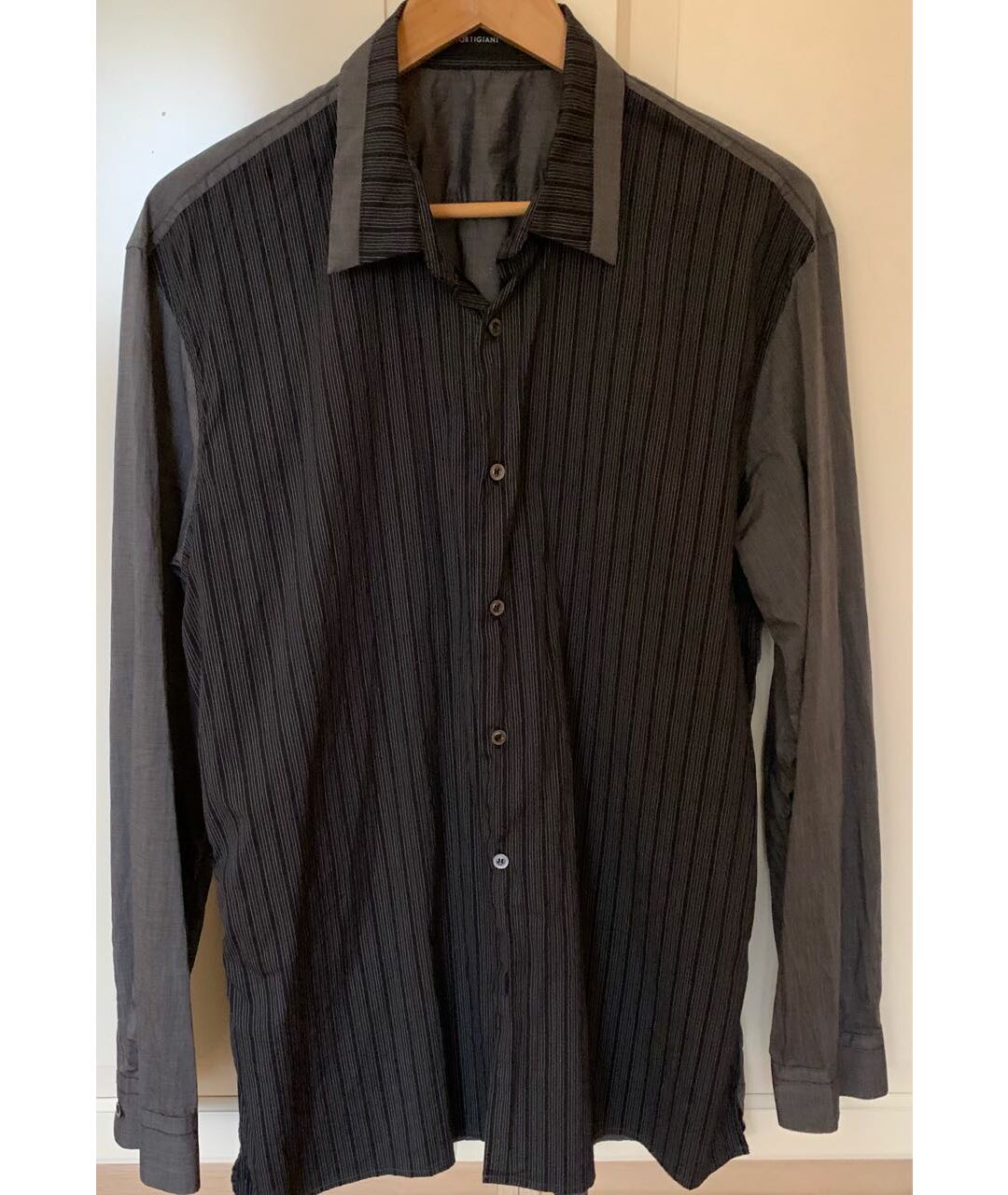 CORTIGIANI Черная хлопковая кэжуал рубашка, фото 4