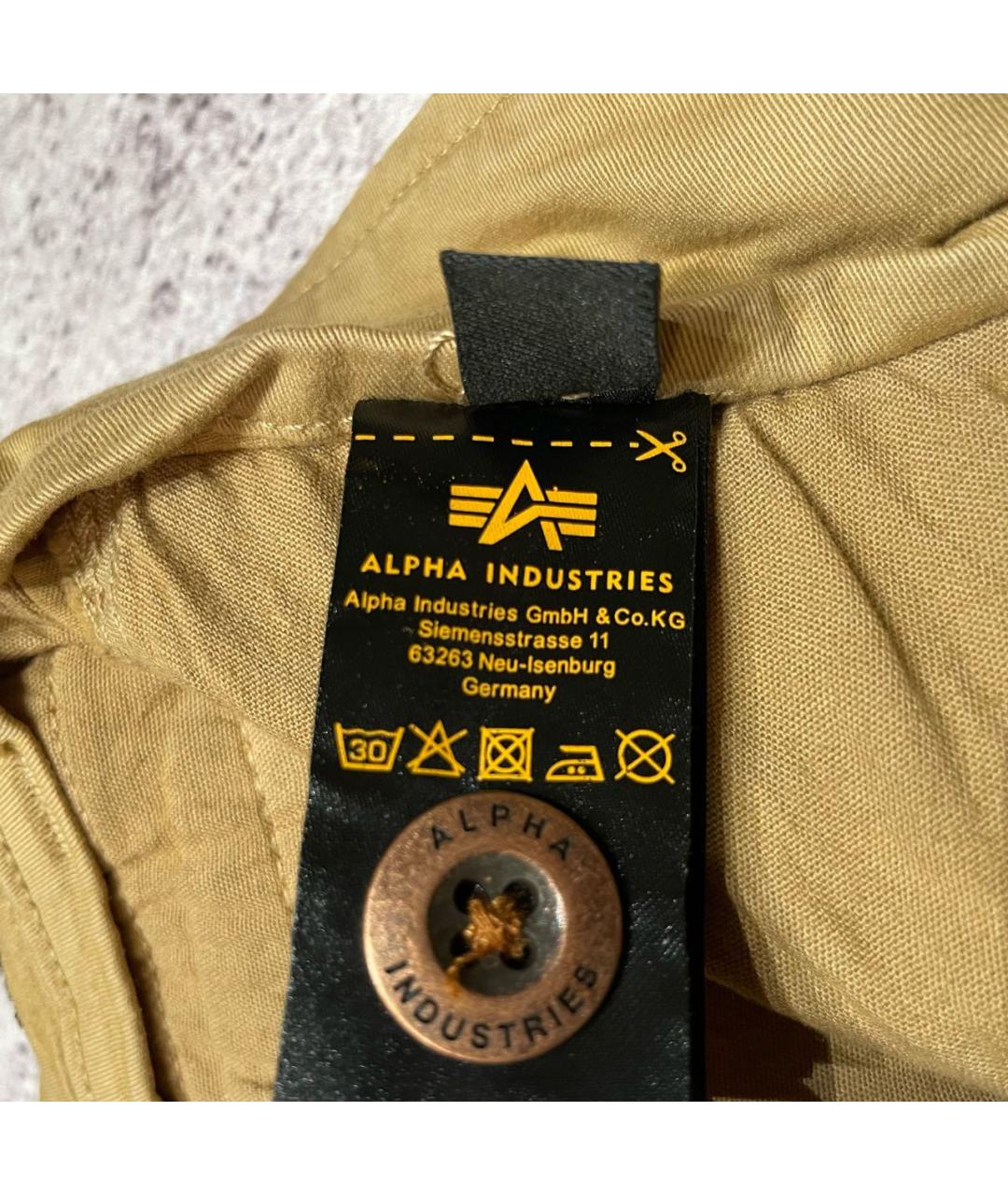 ALPHA INDUSTRIES Бежевые хлопковые шорты, фото 8