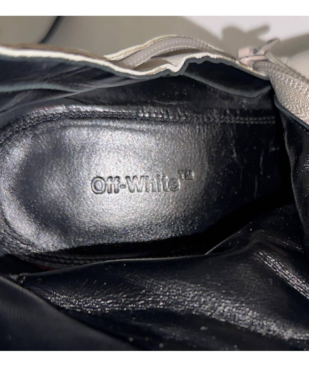 OFF-WHITE Белые кожаные ботильоны, фото 6