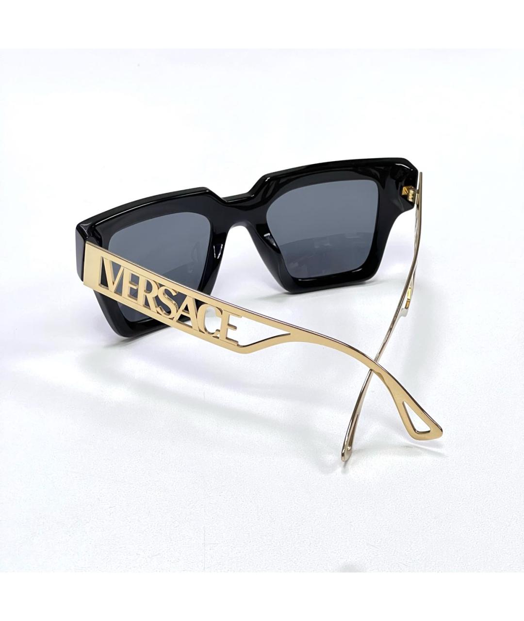 VERSACE Черные пластиковые солнцезащитные очки, фото 8