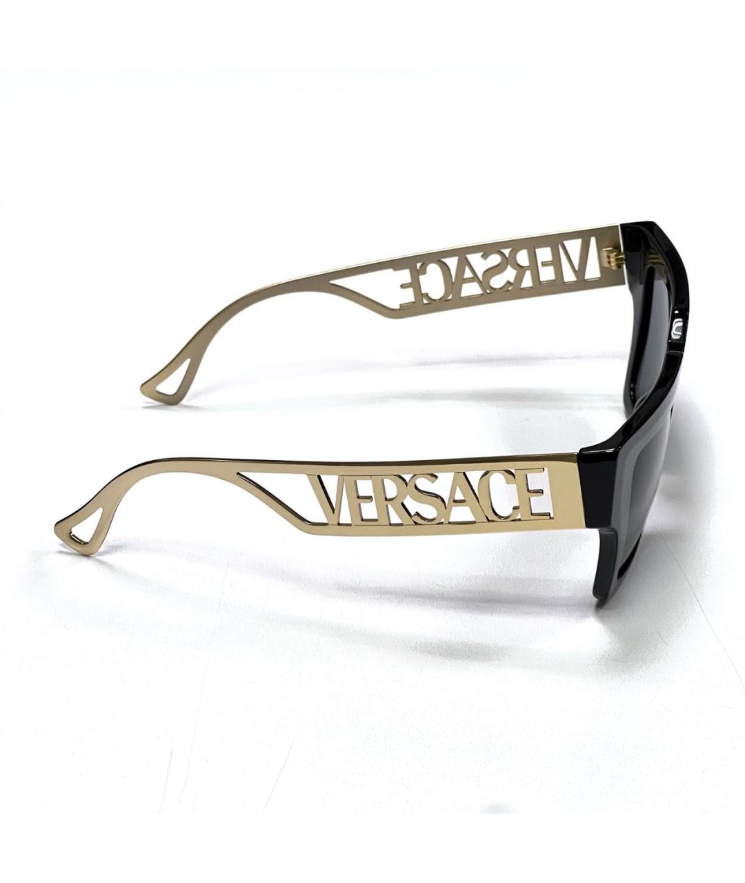 VERSACE Черные пластиковые солнцезащитные очки, фото 3