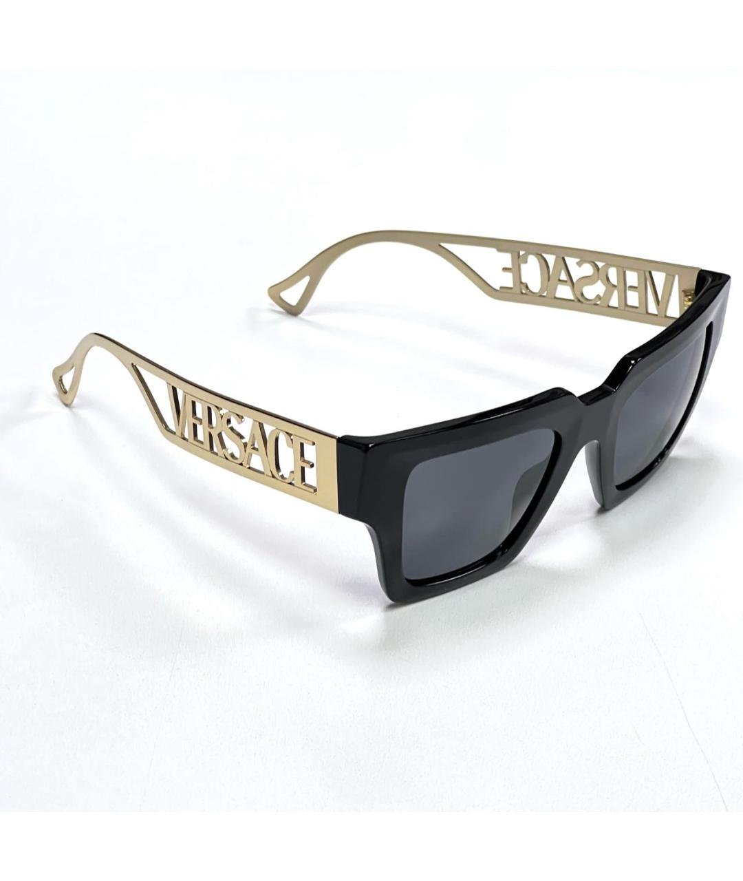 VERSACE Черные пластиковые солнцезащитные очки, фото 2