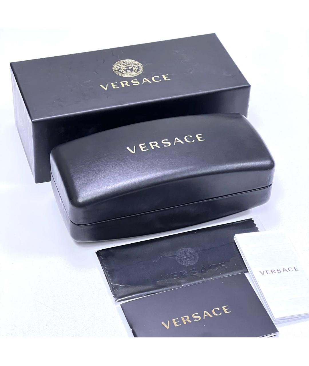 VERSACE Черные пластиковые солнцезащитные очки, фото 4