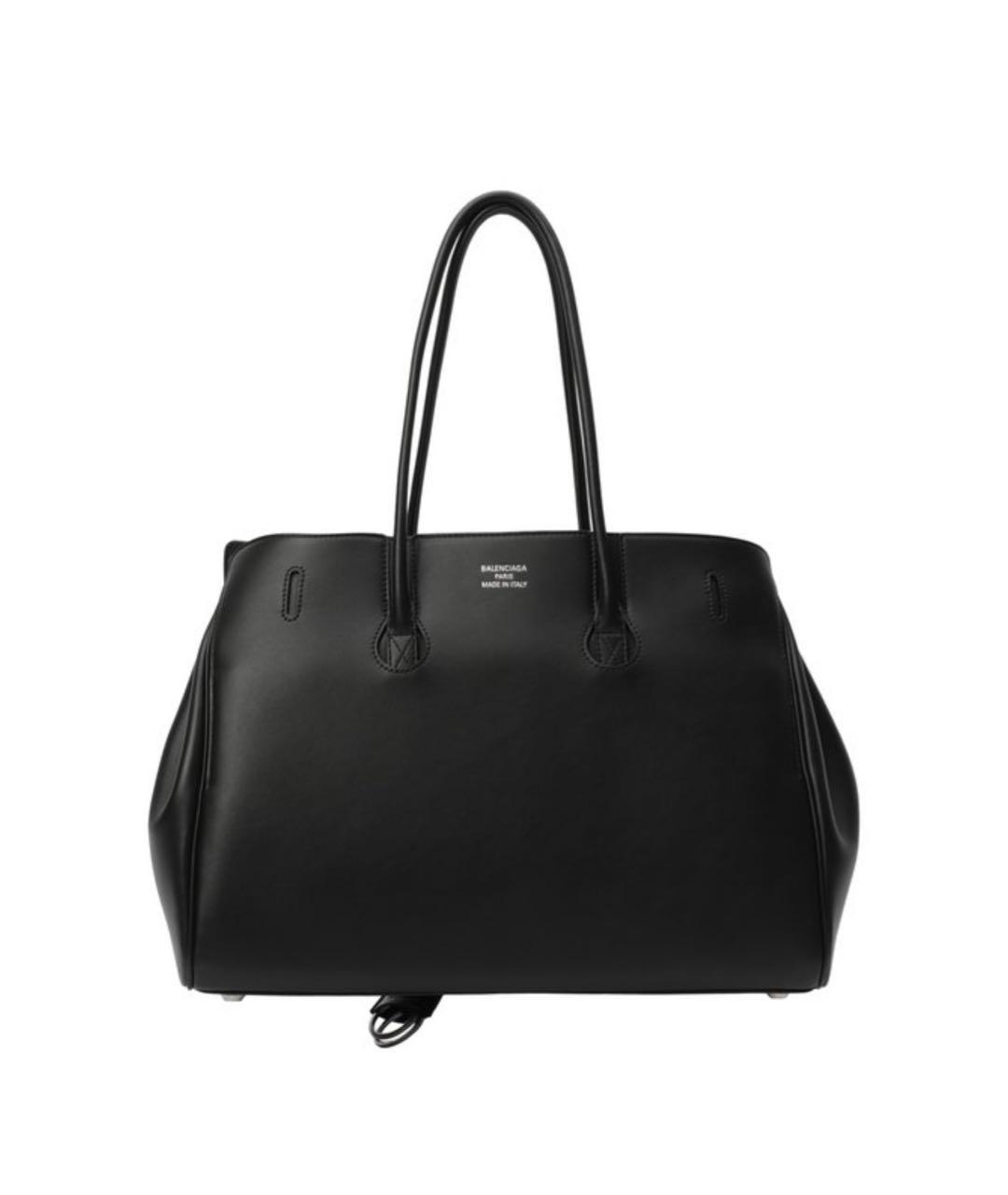 BALENCIAGA Черная кожаная сумка тоут, фото 3