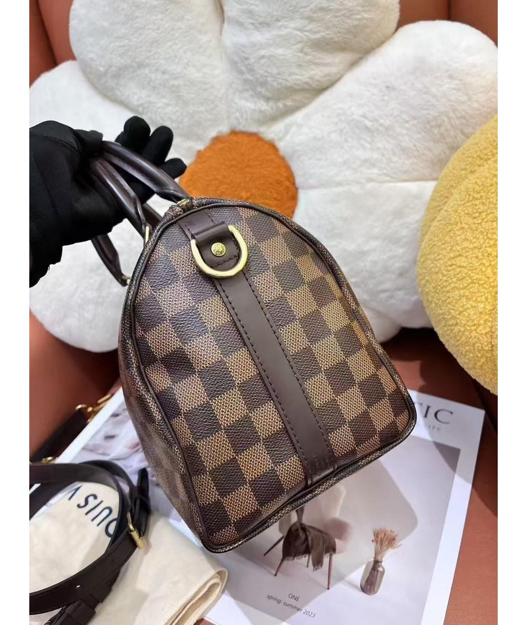 LOUIS VUITTON Коричневая сумка с короткими ручками, фото 3