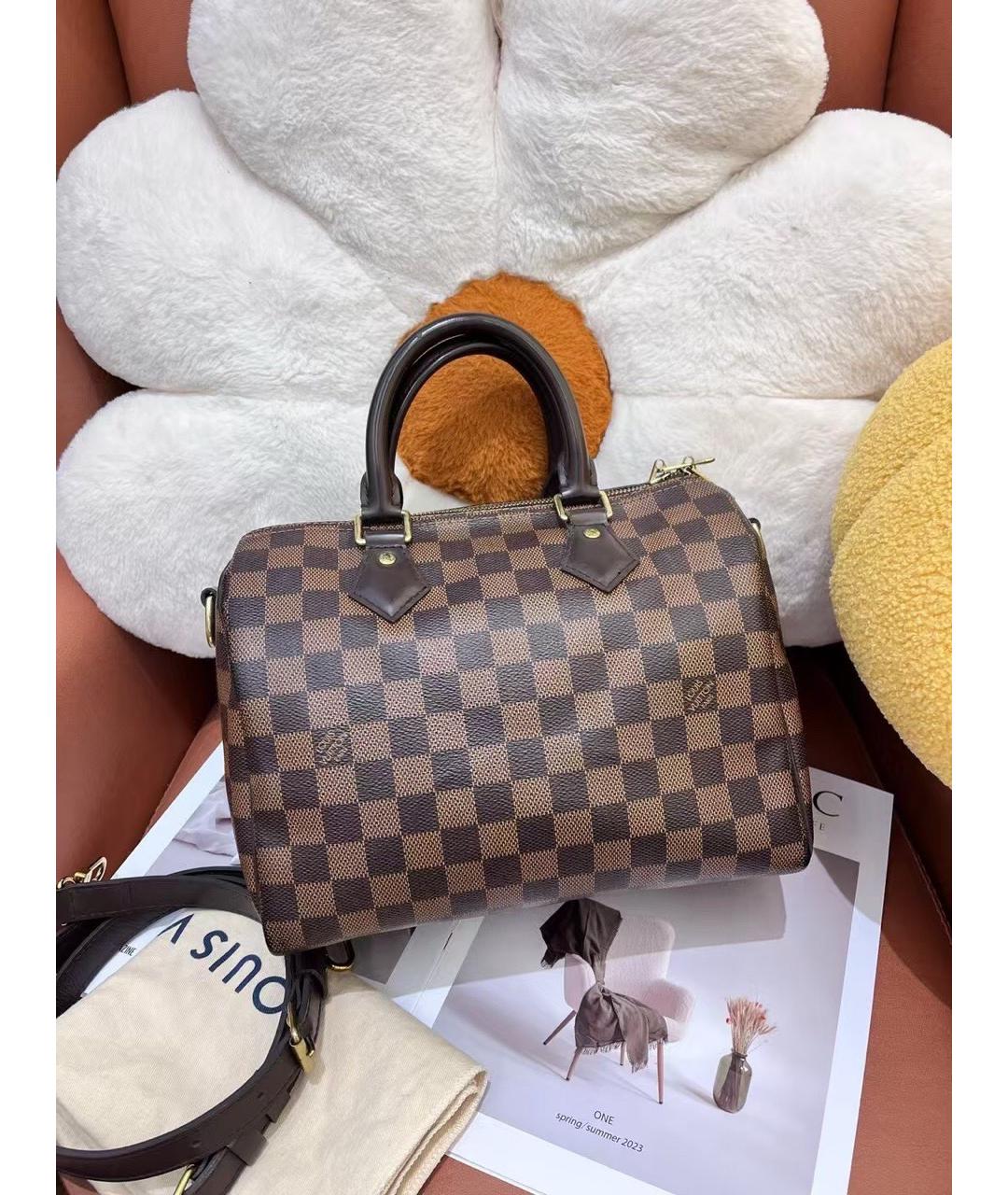 LOUIS VUITTON Коричневая сумка с короткими ручками, фото 9