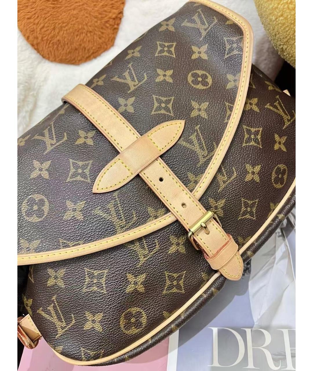 LOUIS VUITTON Коричневая сумка через плечо из искусственной кожи, фото 3