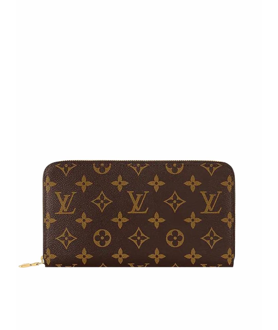 LOUIS VUITTON Коричневый кожаный кошелек, фото 1