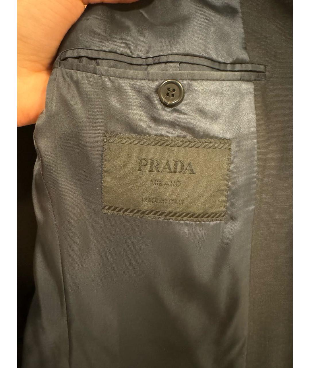 PRADA Серый шерстяной пиджак, фото 5