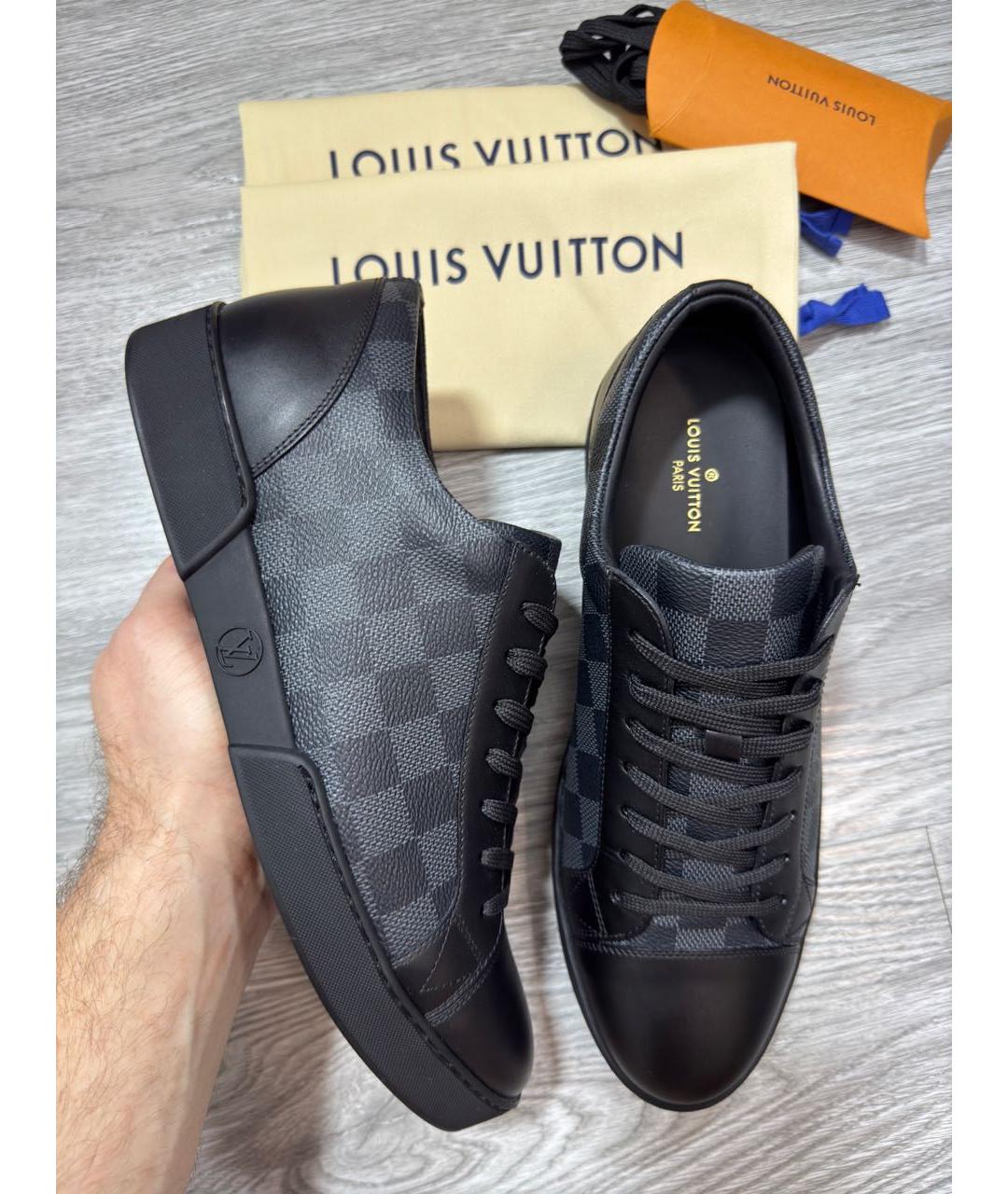 LOUIS VUITTON Черные низкие кроссовки / кеды, фото 2