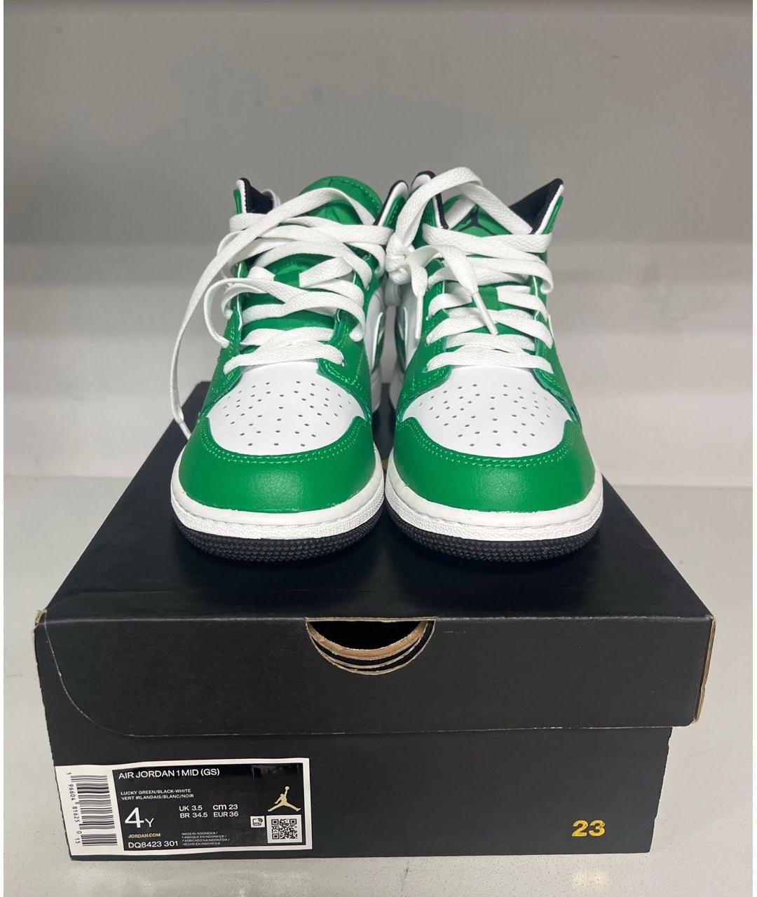 JORDAN Зеленые кроссовки из искусственной кожи, фото 2