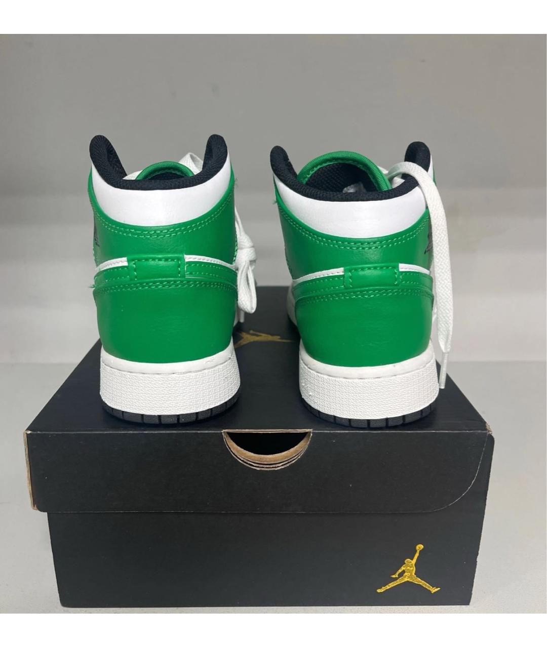 JORDAN Зеленые кроссовки из искусственной кожи, фото 3