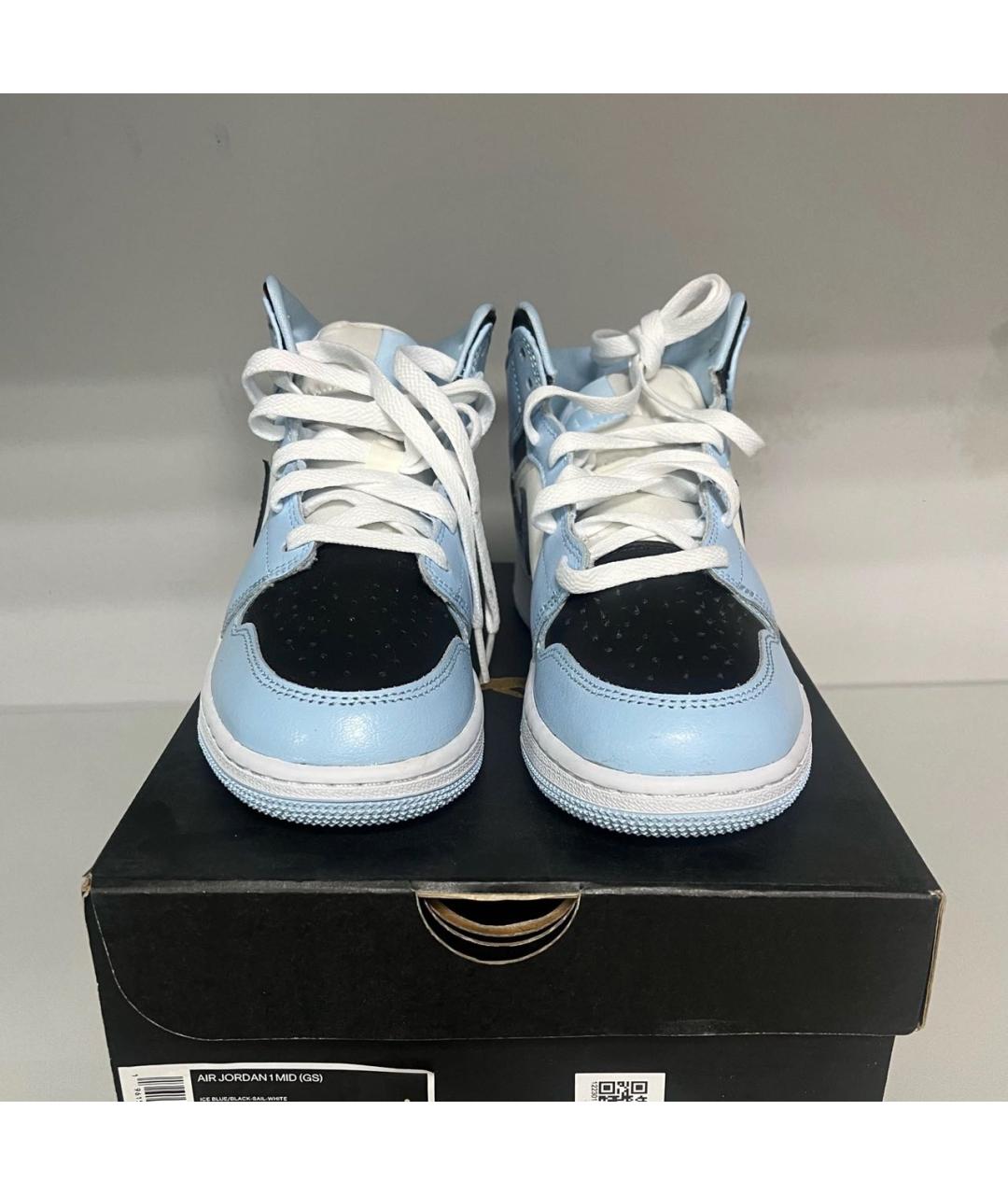 JORDAN Голубые кроссовки из искусственной кожи, фото 2