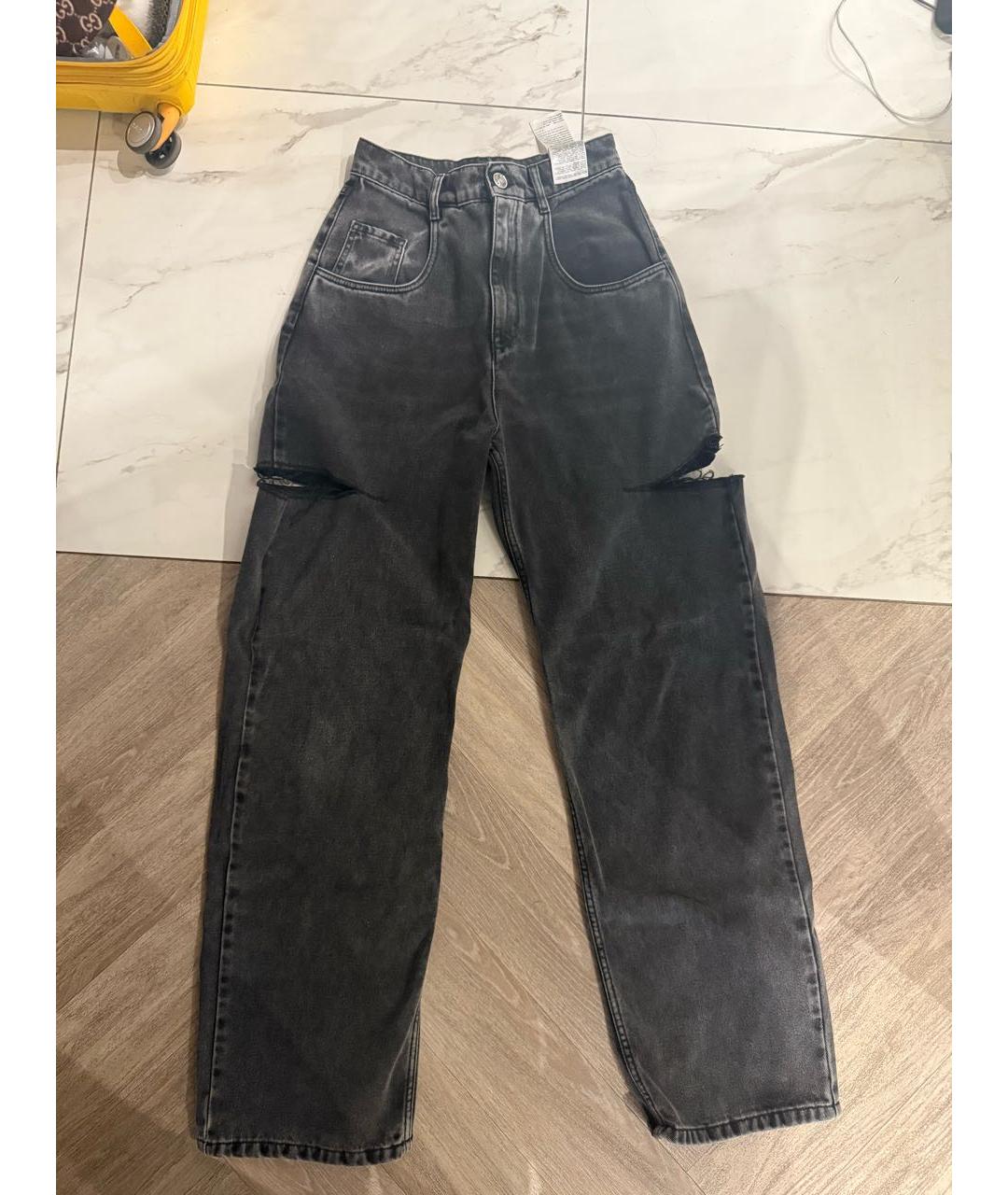 MAISON MARGIELA Черные хлопковые прямые джинсы, фото 2