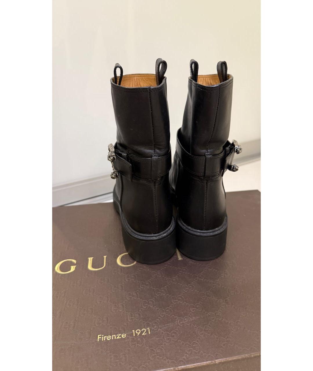 GUCCI Черные кожаные полусапоги, фото 3