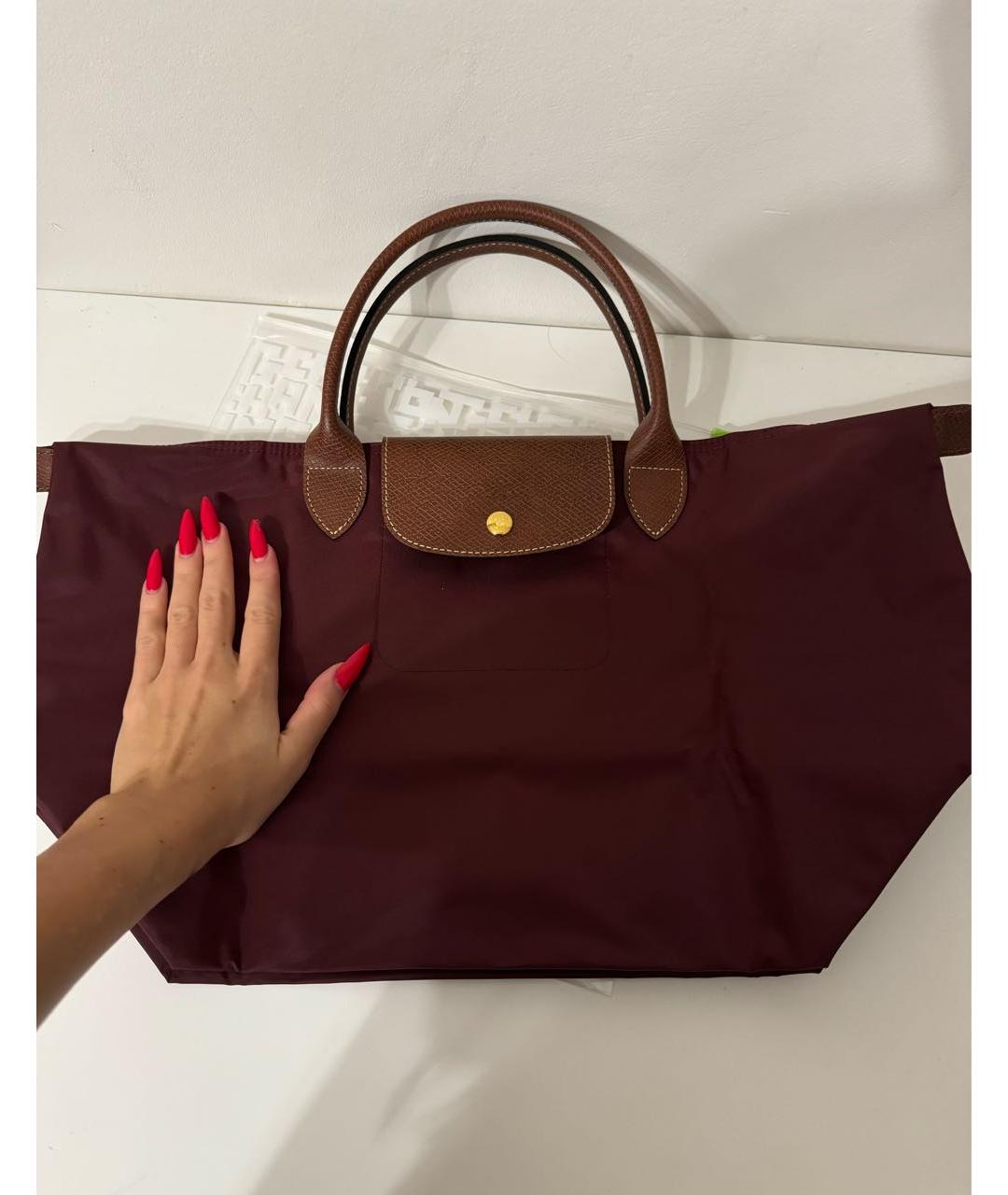 LONGCHAMP Бордовая сумка тоут, фото 4