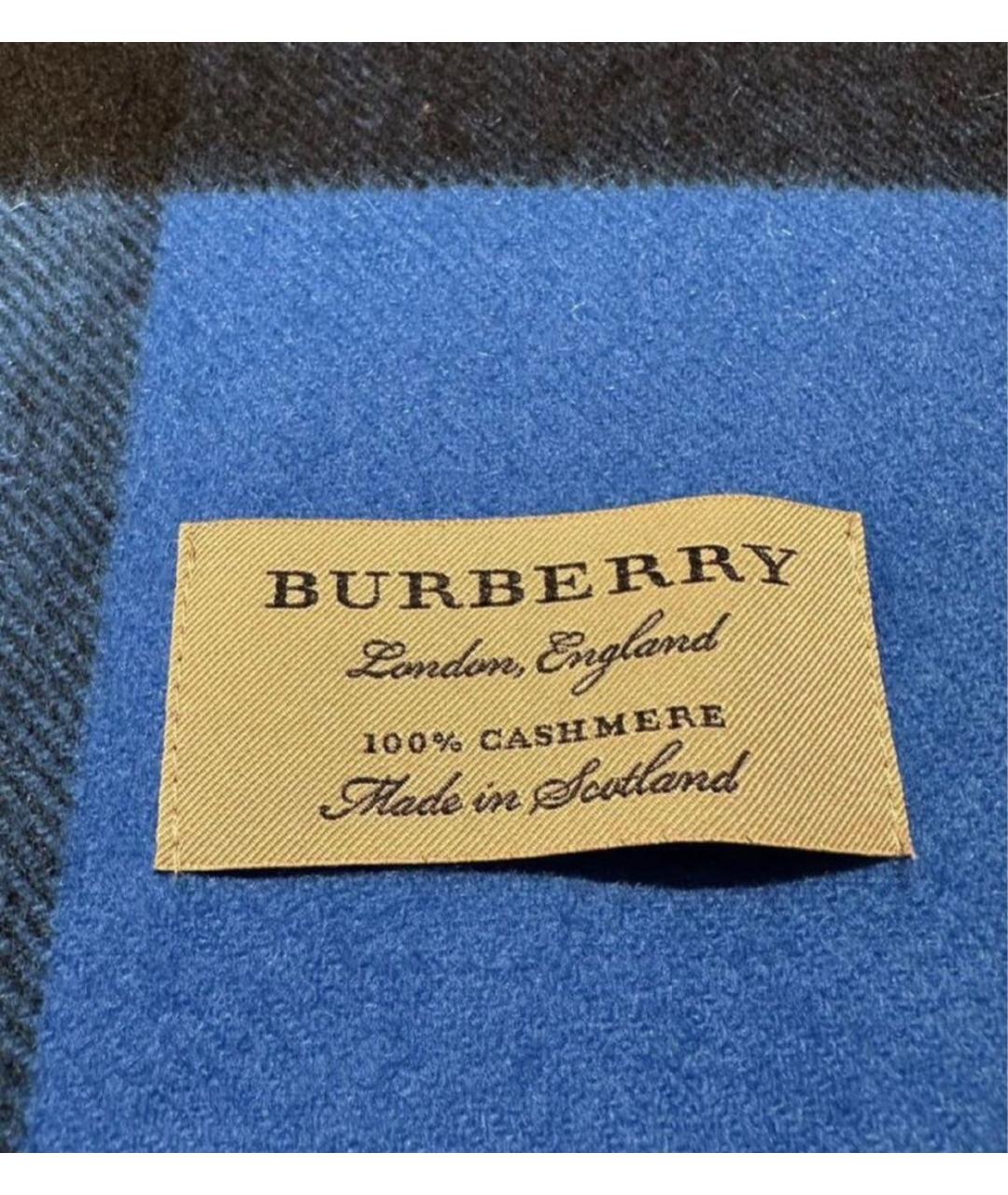 BURBERRY Синий кашемировый шарф, фото 4