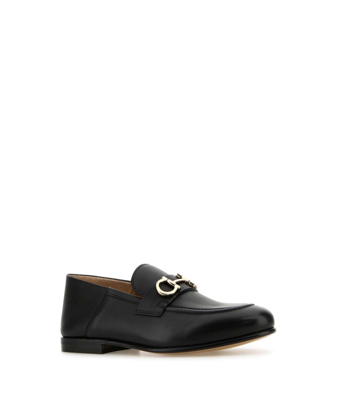 FERRAGAMO Черные кожаные лоферы, фото 2