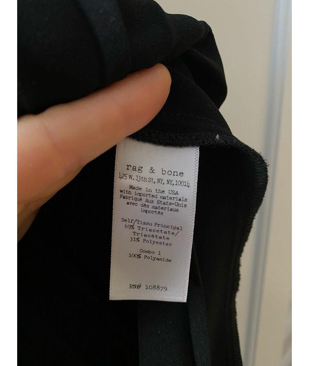 RAG&BONE Черная полиэстеровая юбка миди, фото 4
