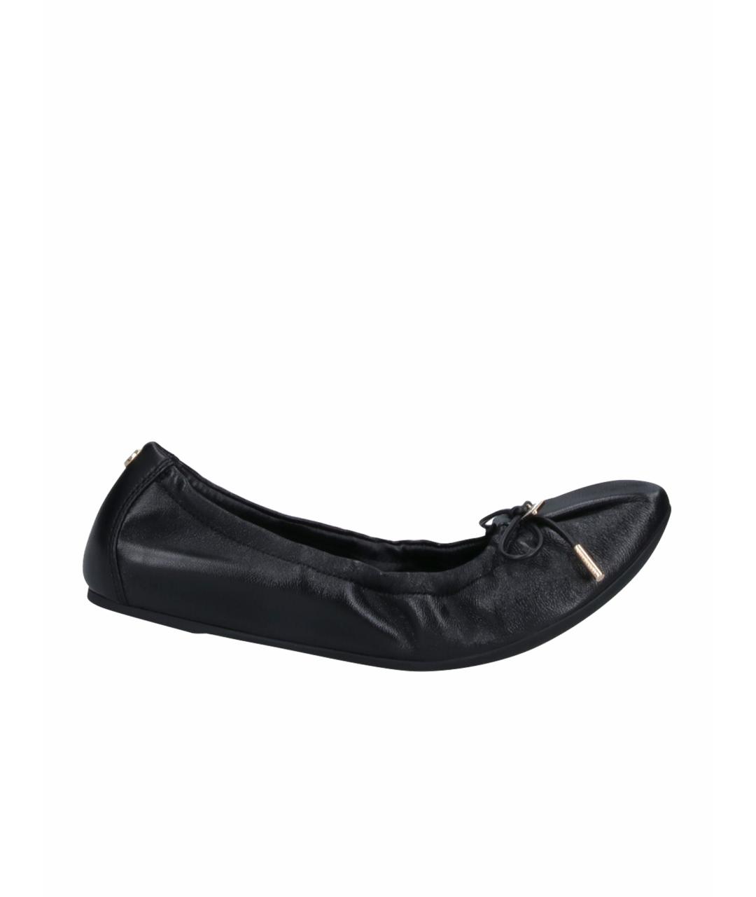 FERRAGAMO Черные кожаные балетки, фото 1