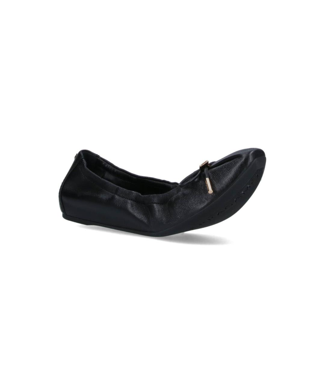 FERRAGAMO Черные кожаные балетки, фото 2