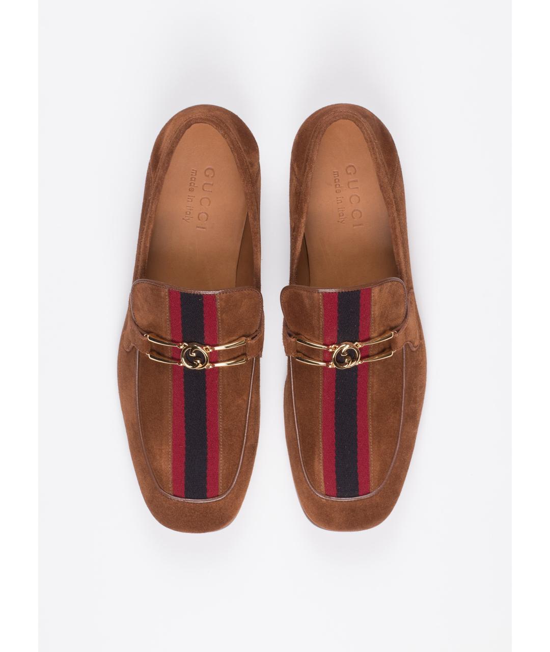 GUCCI Коричневые замшевые лоферы, фото 3