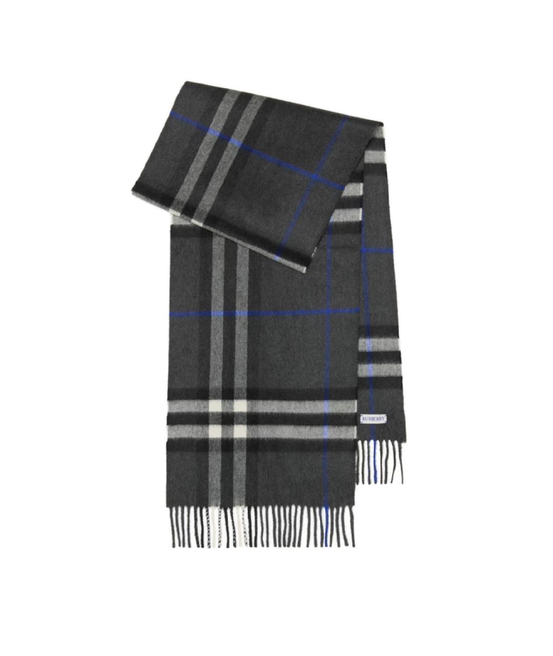 BURBERRY Серый кашемировый шарф, фото 1
