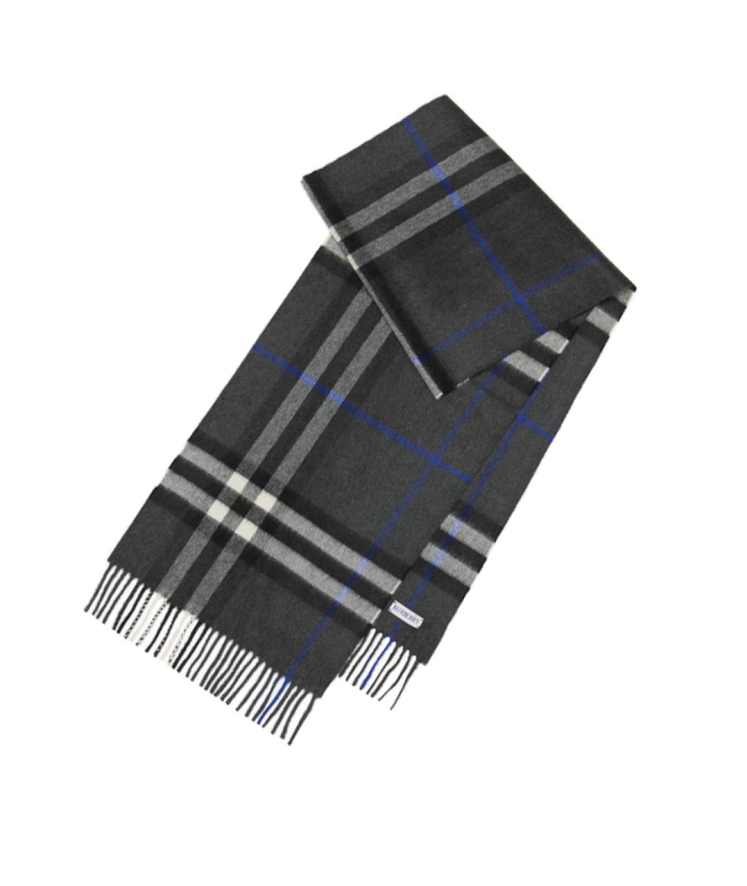 BURBERRY Серый кашемировый шарф, фото 2
