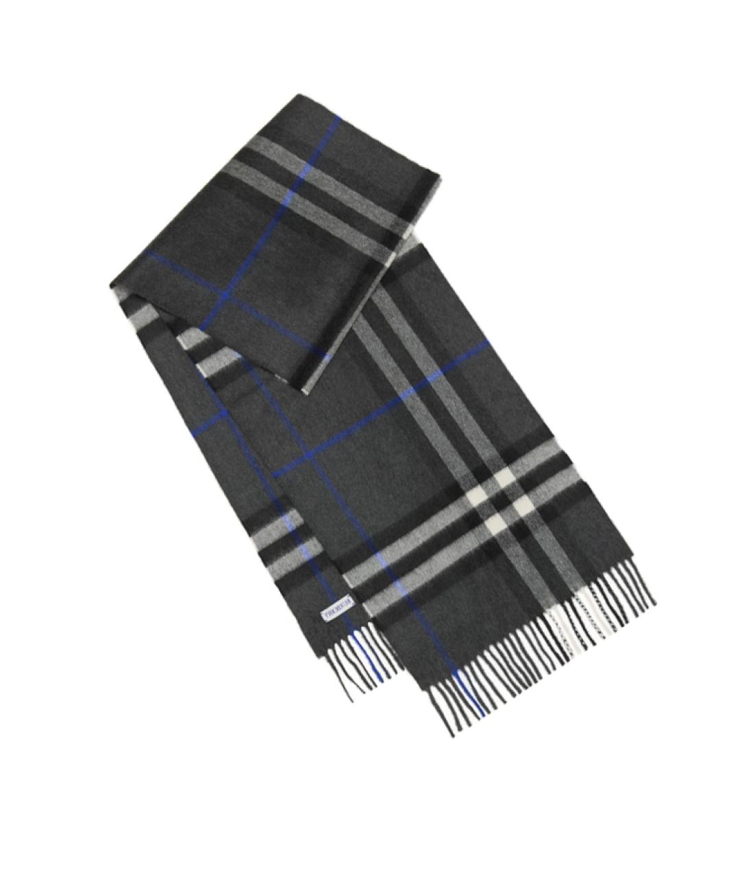 BURBERRY Серый кашемировый шарф, фото 3