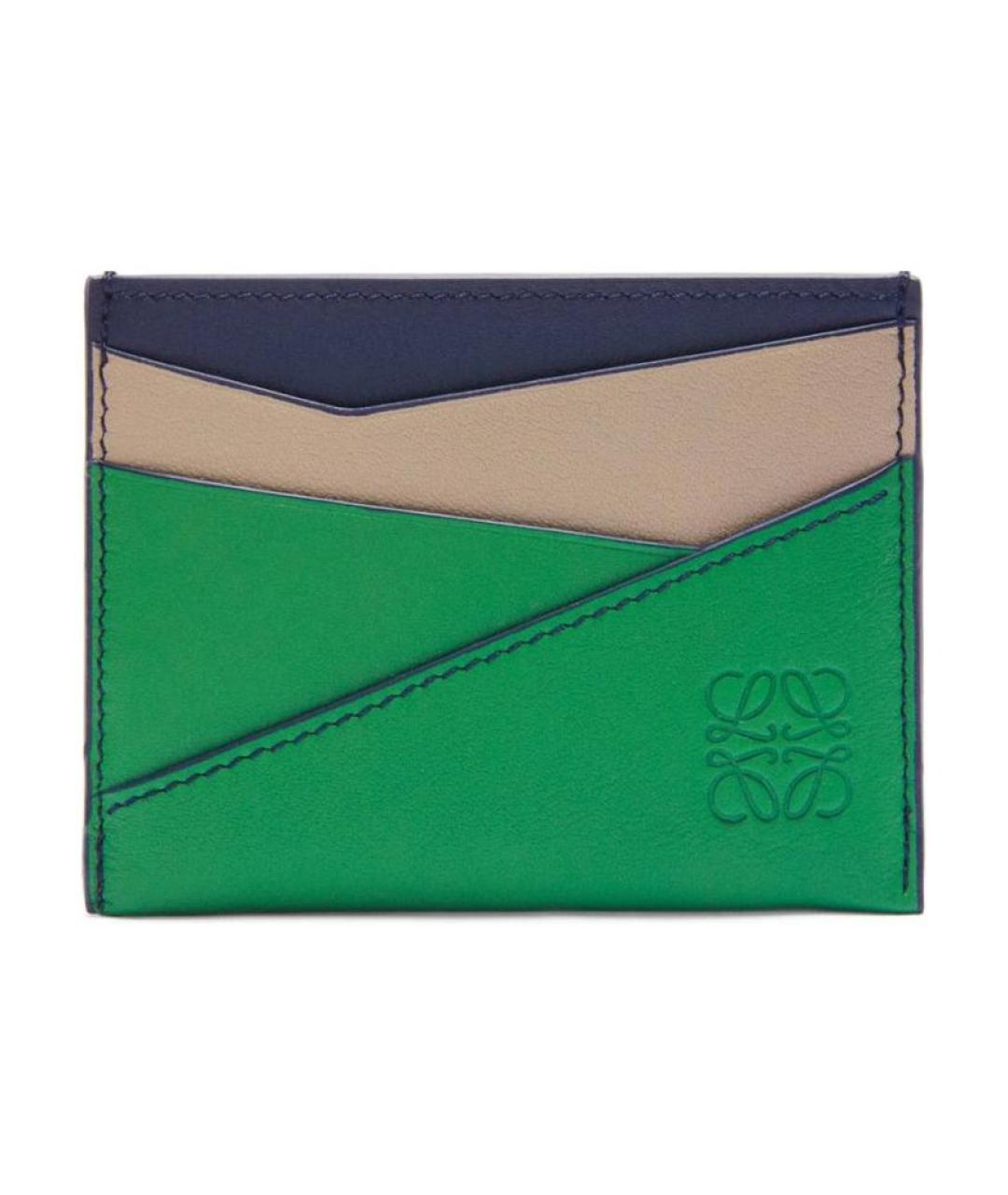 LOEWE Зеленый кожаный кардхолдер, фото 1