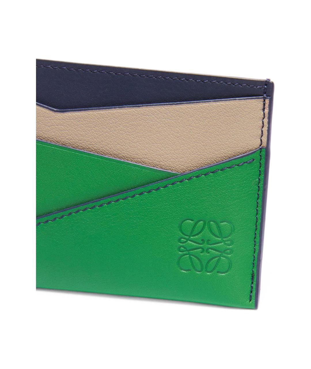 LOEWE Зеленый кожаный кардхолдер, фото 4