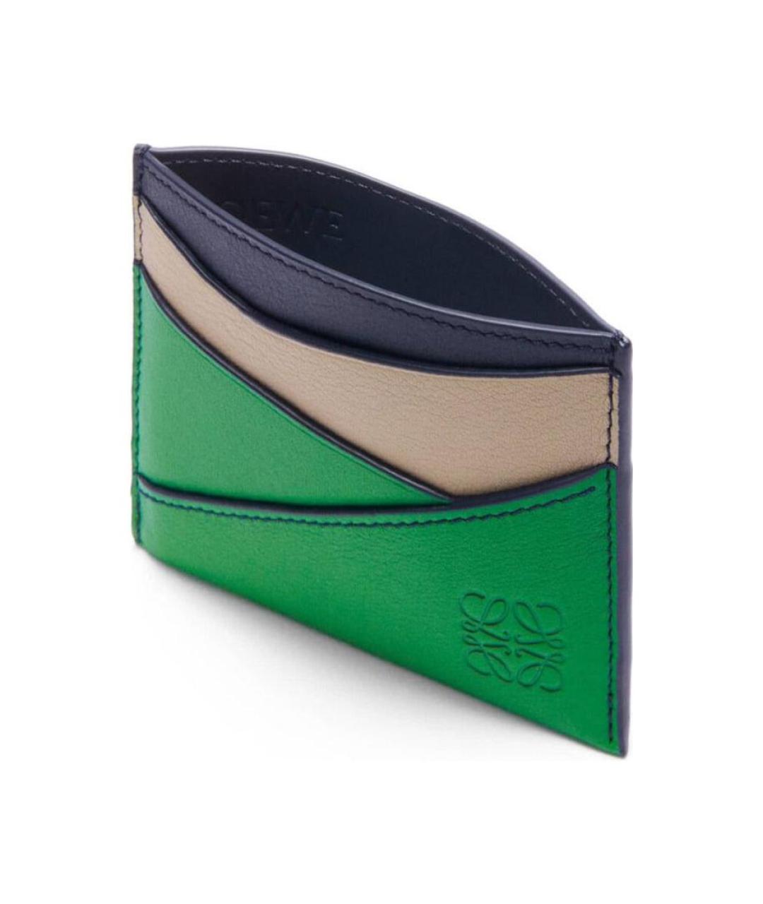 LOEWE Зеленый кожаный кардхолдер, фото 3