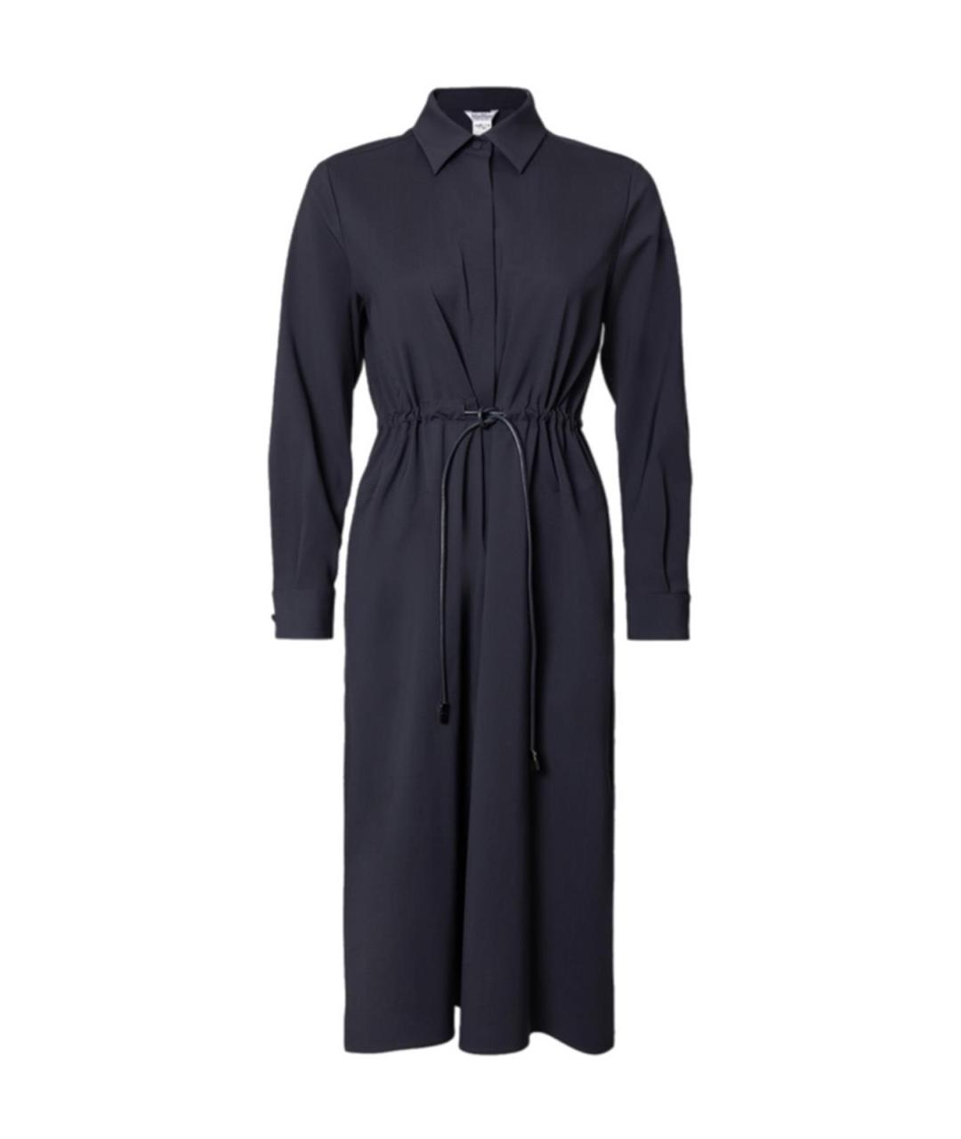MAX MARA Темно-синее шерстяное повседневное платье, фото 1