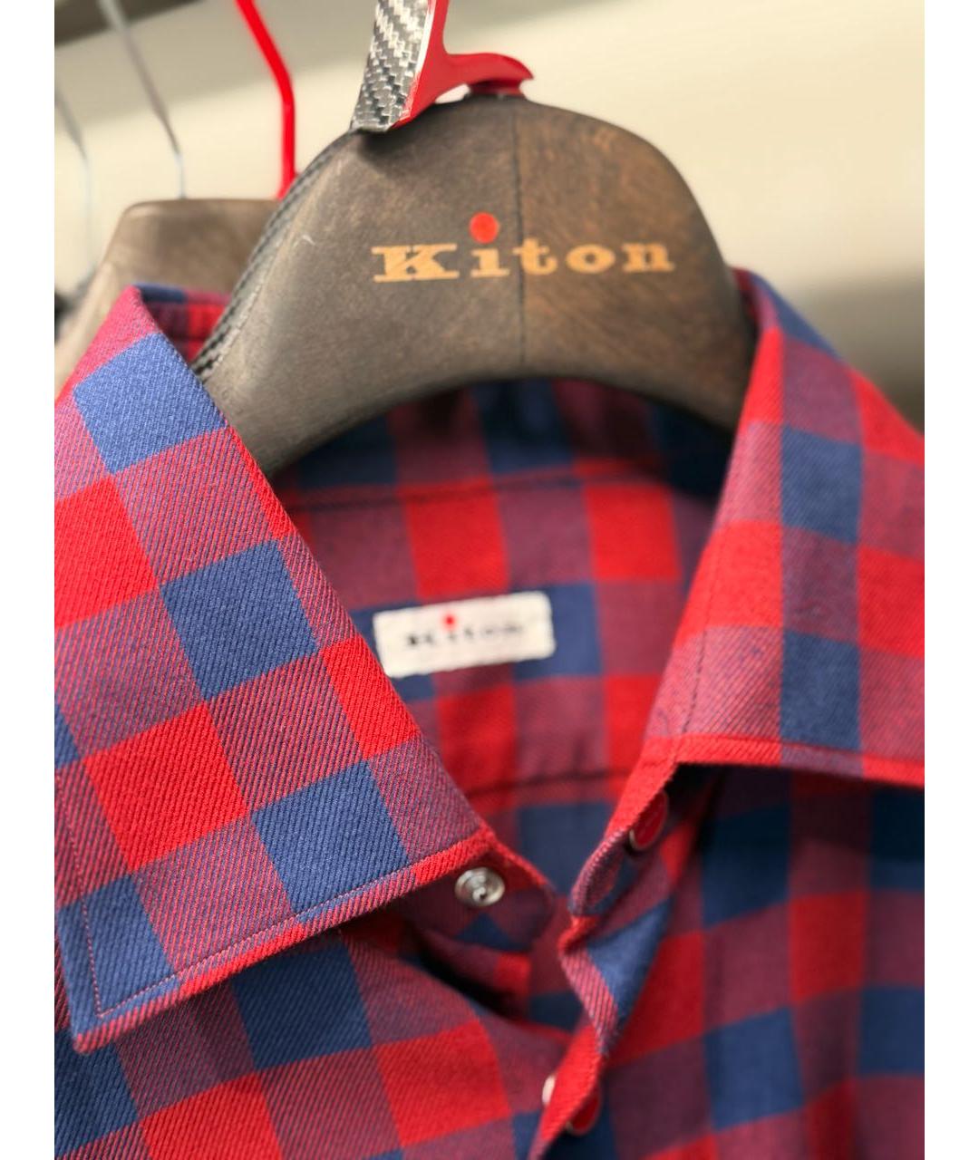 KITON Красная хлопковая кэжуал рубашка, фото 4