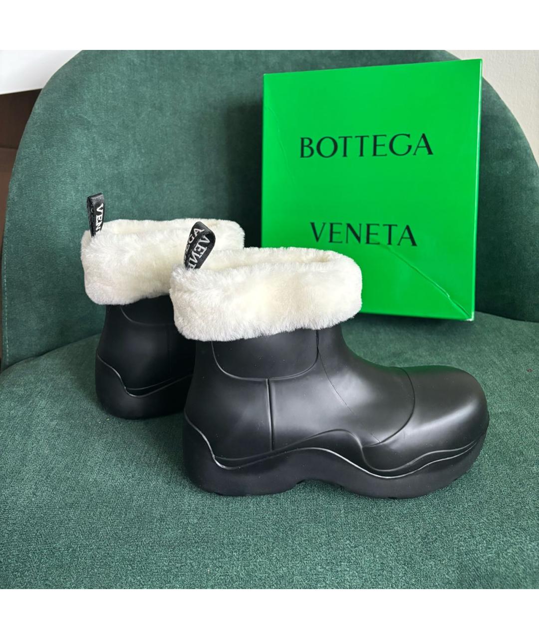 BOTTEGA VENETA Черные резиновые сапоги, фото 3