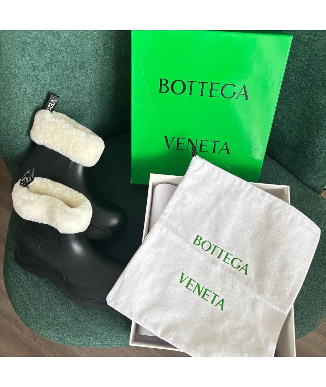 BOTTEGA VENETA Черные резиновые сапоги, фото 4