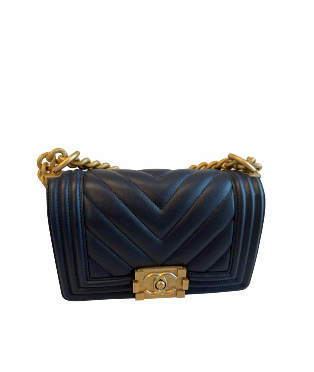CHANEL Темно-синяя кожаная сумка через плечо, фото 1