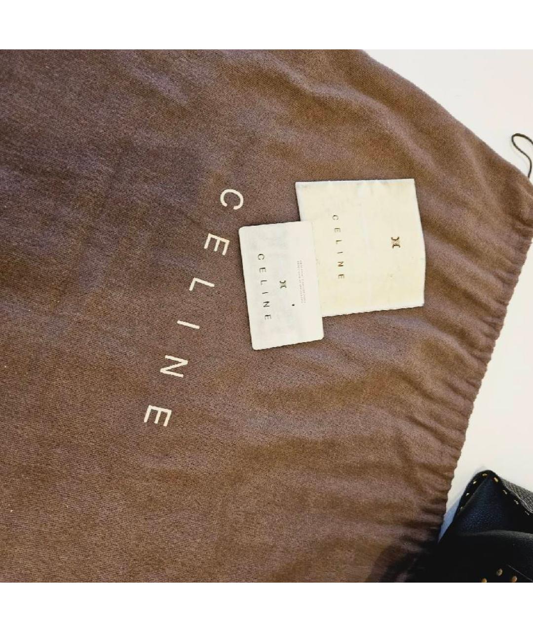 CELINE Черная кожаная сумка с короткими ручками, фото 4