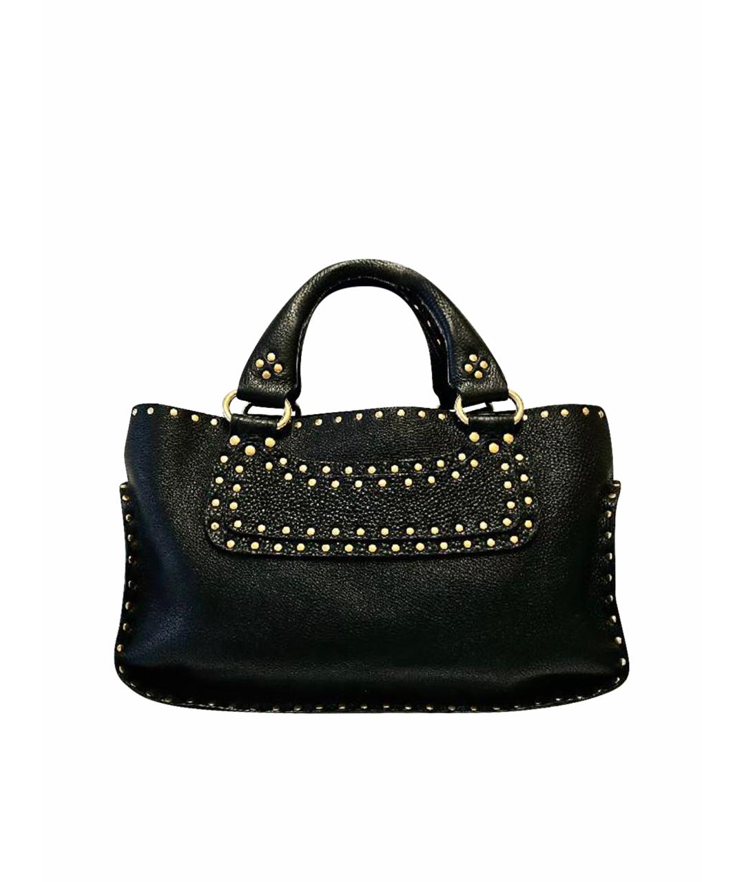 CELINE Черная кожаная сумка с короткими ручками, фото 1