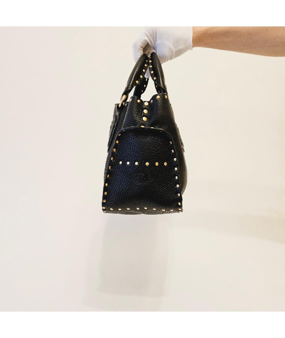 CELINE Черная кожаная сумка с короткими ручками, фото 5